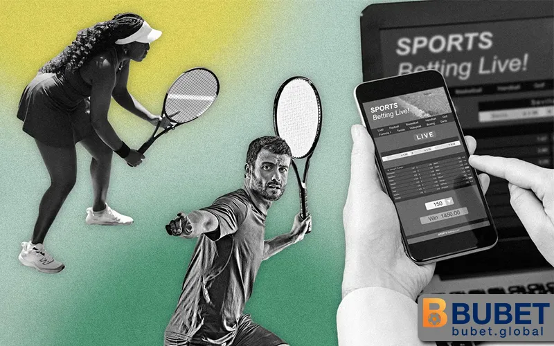 TENNIS 3 Người cá cược theo dõi trận tennis